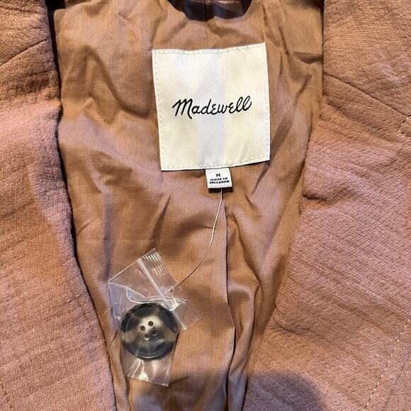 Madewell Blazer Cotton-Linen Relaxed Larsen in Faded Earth Medium NWOT - Picture 8 of 9